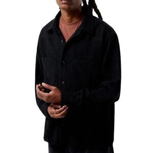 PacSun XL NEW Mens Oversized Wooly Solid Shacket Black Shirt Jacket